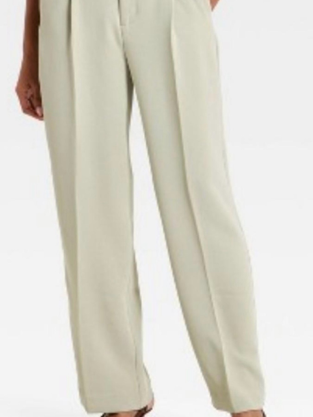 Target Women's Wide-Leg Pleated Trousers in Light Beige